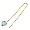 18金 ピアス 18k 片耳 ハート ロングピアス チェーン ブルートパーズ イエローゴールドk18 宝石 送料無料 ユニセックス 男女兼用 11月誕生石 人気...