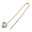 18金 ピアス 18k 片耳 ハート ロングピアス アクアマリン イエローゴールドk18 宝石 送料無料 ユニセックス 男女兼用 人気 普段使い