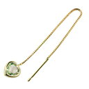 18金 ピアス チェーンピアス 18k 片耳 ハート ロングピアス ペリドット イエローゴールドk18 誕生石 天然石 宝石 送料無料 ユニセックス 男女兼用 ...