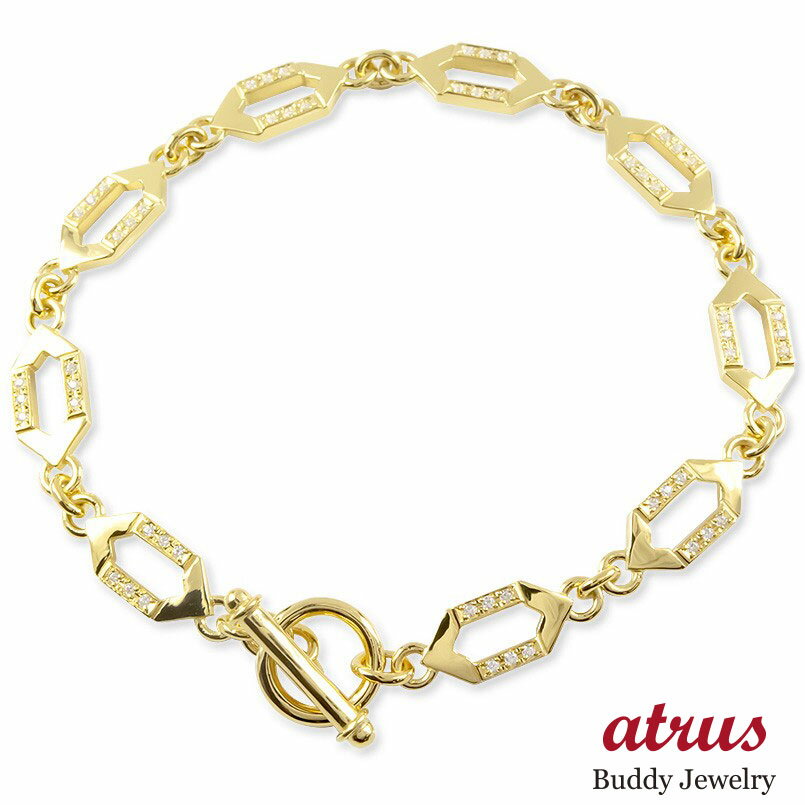 ブレスレット ゴールド ダイヤモンド トグルクラスプ 10k イエローゴールドk10 10金 マンテル ダイヤ 人気 コントラッド東京 ユニセックス 男女兼用