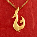 純金 ペンダントトップ ネックレス フィッシュフック 24金 ゴールド 24k ホエールテール 釣り針 マリン系 地金 シンプル k24 チェーン 人気 の 送...