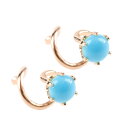 18金 ピアス つけっぱなし キャッチのいらないピアス トルコ 一粒 キャッチナッシャー ターコイズ ゴールド 18k ピンクゴールドk18 シンプル ユニセッ...