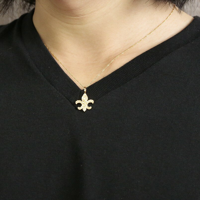 即日出荷 18金 ネックレス トップ ハワイアンジュエリー メンズ イエローゴールドk18 ユリ紋章 マイレ スクロール チェーン 地金 フルール ド リス の 送料無料 史上最も激安 Iem Net Br
