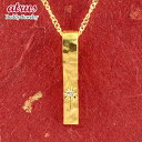 純金 ペンダントトップ メンズ ネックレス バー ダイヤモンド 24金 ゴールド 槌目 槌打ち ロック仕上げ 24K k24 シンプル 人気 男性 スタンダード...