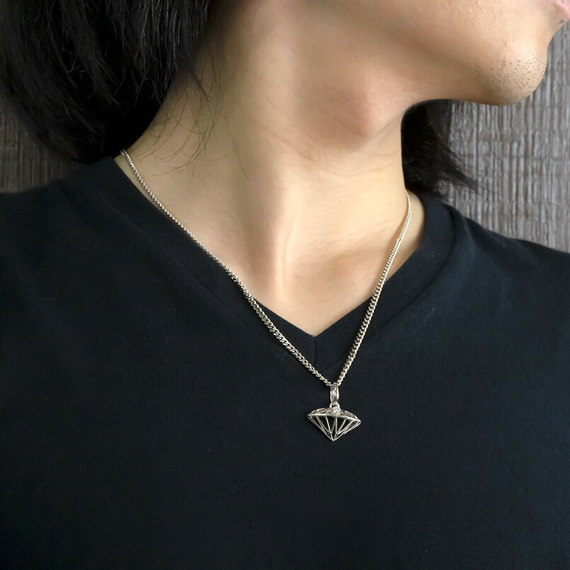 ジュエリー工房アトラスの【10%OFFクーポンセール】 プラチナ ネックレス ペンダントトップ 喜平用 ダイヤモンド ダイヤ型 透かし pt900 ペンダント チェーン キヘイ 宝石 ユニセックス｜アングル2