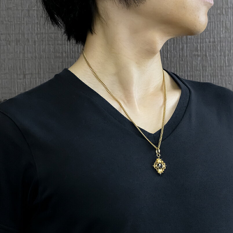【10%OFFクーポンセール】 クロス 18金 ペンダントトップ ブラックダイヤモンド 2c...
