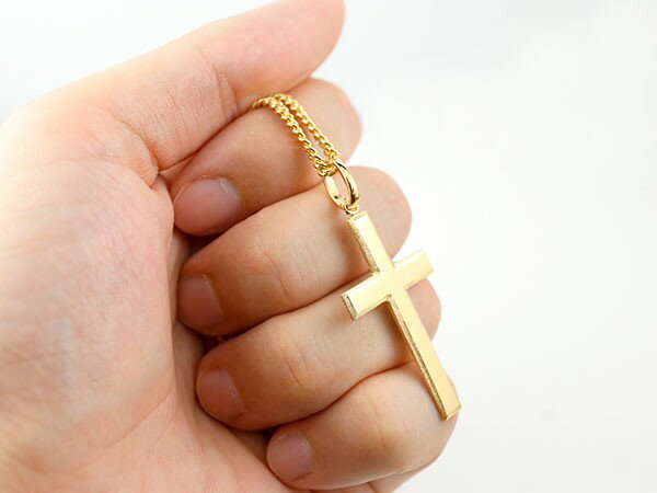 10金 ペンダントトップ ネックレス 喜平用 クロス ネックレス イエローゴールドK10 十字架 地金 シンプル つや消し 喜平チェーン 人気 ユニセックス 男女兼用 スタンダード プレゼント ギフト