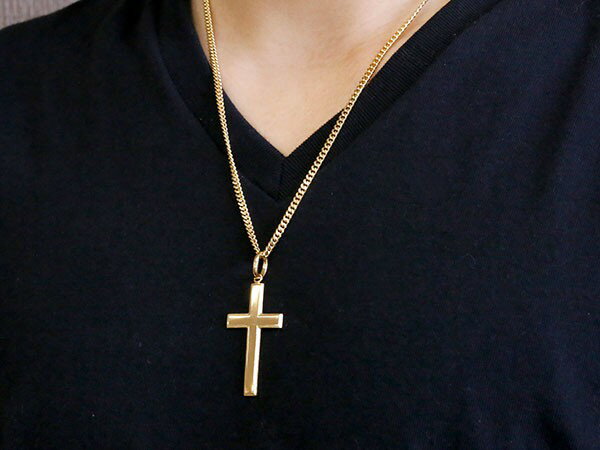 10金 ペンダントトップ ネックレス 喜平用 クロス ネックレス イエローゴールドK10 十字架 地金 シンプル つや消し 喜平チェーン 人気 ユニセックス 男女兼用 スタンダード プレゼント ギフト