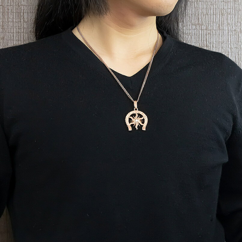 【10%OFFクーポンセール】 ネックレス メンズ 10金 ペンダントトップ 馬蹄 ゴール...