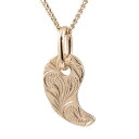 18金 ネックレス 18k ハワイアンジュエリー 喜平用 ピンクゴールドk18 勾玉 マイレ スクロール ペンダントトップ キヘイチェーン 地金 まが玉 の ユ...