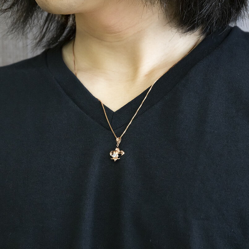 上質で快適 18金 18k ネックレス メンズ ブルームーンストーン ダイヤモンド ピンクゴールドk18 ユリ紋章 シンプル チェーン 男性用 フルール ド リス の 送料無料 人気ブランド Maxam Com Qa