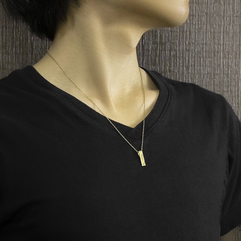 【10%OFFクーポンセール】 ペンダントトップ メンズ 18金 k18 バーネックレス ダイ...