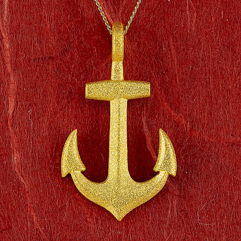 24金 ネックレス 純金 イカリ ペンダントトップ メンズ 大ぶり 大きめ 金 ゴールド 24k k24 地金 アン..