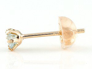 18金ピアス 片耳ピアス アクアマリン ピアス ピンクゴールドk18 スタッドピアス 3月の誕生石 天然石 宝石 18k ファーストピアス 送料無料 LGBTQ ユニセックス 男女兼用