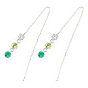 18金 ピアス ペリドット ロングピアス アメリカンピアス ホワイトゴールドk18 ピアス 揺れる 天然石 チェーン タッセル フリンジ 宝石ピアス の 送料無...
