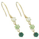 18金 ピアス エメラルド ペリドット フックピアス イエローゴールドk18 天然石 宝石 揺れるピアス 緑の宝石 送料無料 ユニセックス 男女兼用 18k 人...
