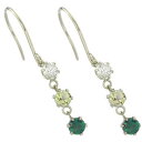 18金 ピアス エメラルド ペリドット フックピアス ホワイトゴールドk18 天然石 宝石 揺れるピアス 緑の宝石 送料無料 18k メンズピアス 人気 普段使...