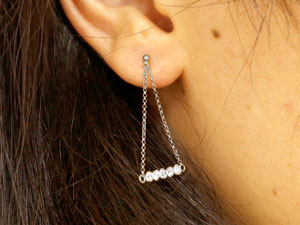 注目の プラチナ ピアス メンズ ロングピアス スワロフスキーキュービックジルコニア ブラピアス シンプルチェーン タッセル フリンジ 男性用 Www Kcarplaw Com