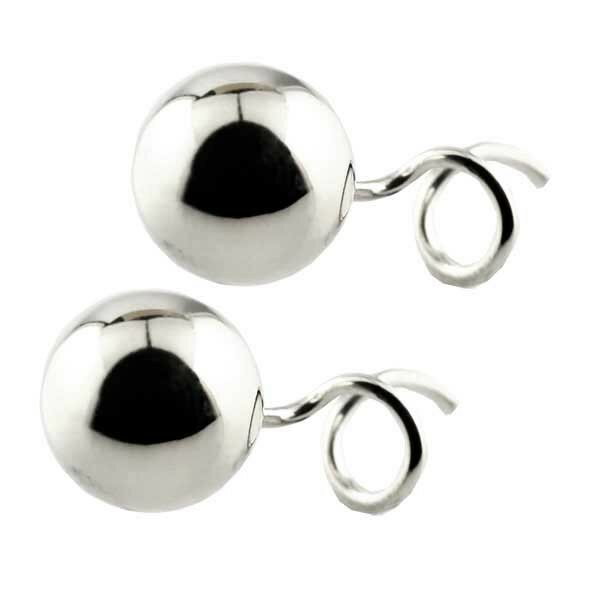 ユニセックス ピアス プラチナ キャッチのいらないピアス キャッチなし つけっぱなし 丸玉 7mm 地金 シンプル キャッチナッシャー 人気 男女兼用