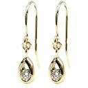 18金 ピアス メンズ ダイヤモンド ダイヤ ゴールド 一粒 0.10ct イエローゴールドk18 フック 天然石 宝石 揺れる 男性 送料無料 18k スタン...