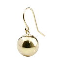 ピアス メンズ 片耳ピアス 丸玉ピアス 8mm フックピアス イエローゴールドk18 地金 18金 シンプル 18k 人気 男性 メンズ ピアス