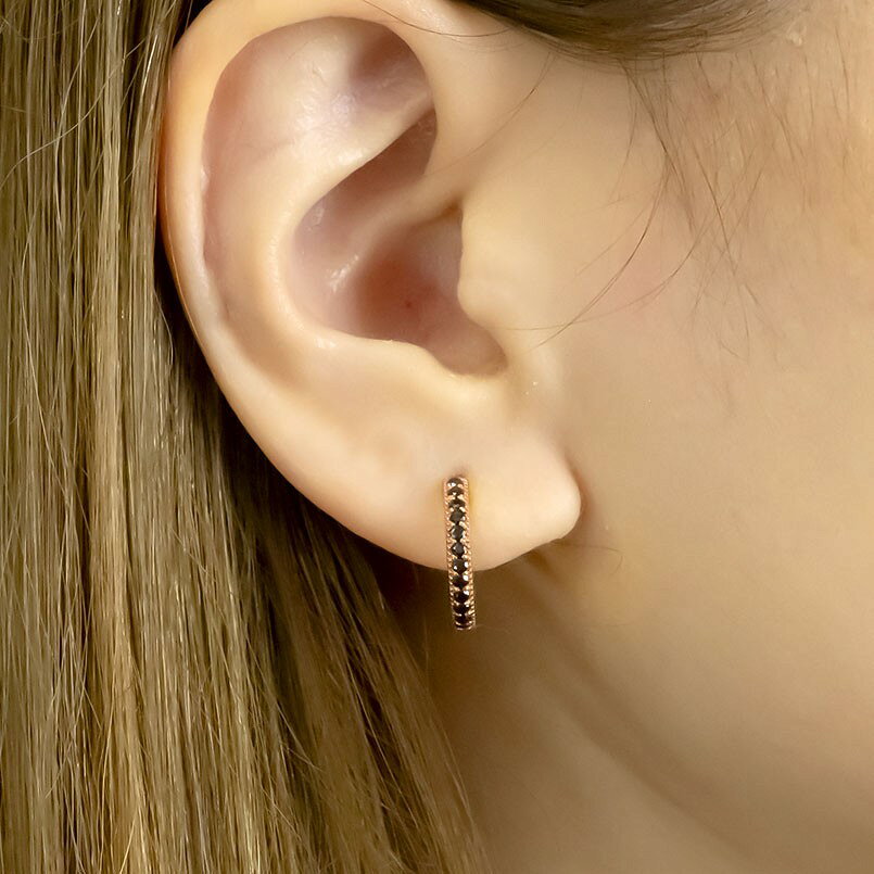 【10%OFFクーポンセール】 ピアス メンズ ゴールド フープピアス フープ ブラック...