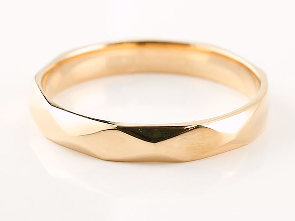 【10%OFFクーポンセール】 10金 リング メンズ ピンクゴールドk10 指輪 ダイヤ柄 婚約指輪 カットリング 菱形 スタンダード atrus-10799817 ジュエリー工房アトラス サンプル画像3