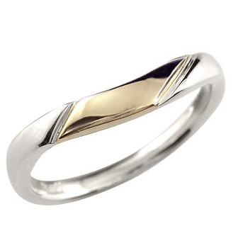プラチナ 18金 ゴールド リング メンズ 指輪 イエローゴールドk18 コンビ ピンキーリング ストレート 人気 男性 18k シンプル ファッションリング スタンダード プレゼント ギフト 普段使い