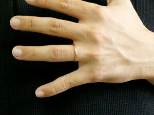 メンズリング指輪ピンクゴールドk18ピンキーリング地金リングリーガルタイプ宝石なし18金ストレート男性用送料無料