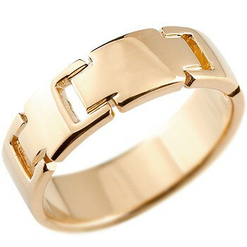 18金 リング クロス ピンキーリング 地金リング 指輪 幅広 太め ピンクゴールドk18 十字架シンプル 宝石なし ストレート 送料無料 ユニセックス 男女兼...