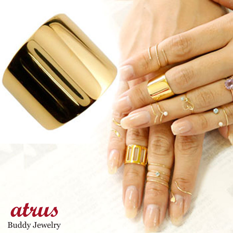 18金 リング ファランジリング ミディリング 指輪 関節リング 地金リング ピンキーリング イエローゴールドk18 フリーサイズ ストレート ユニセックス男女...