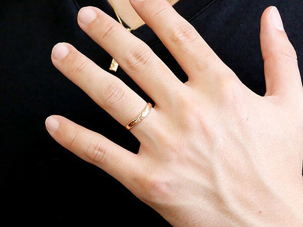 【10%OFFクーポンセール】 10金 ゴールド リング メンズピンクゴールドk10 婚約指...