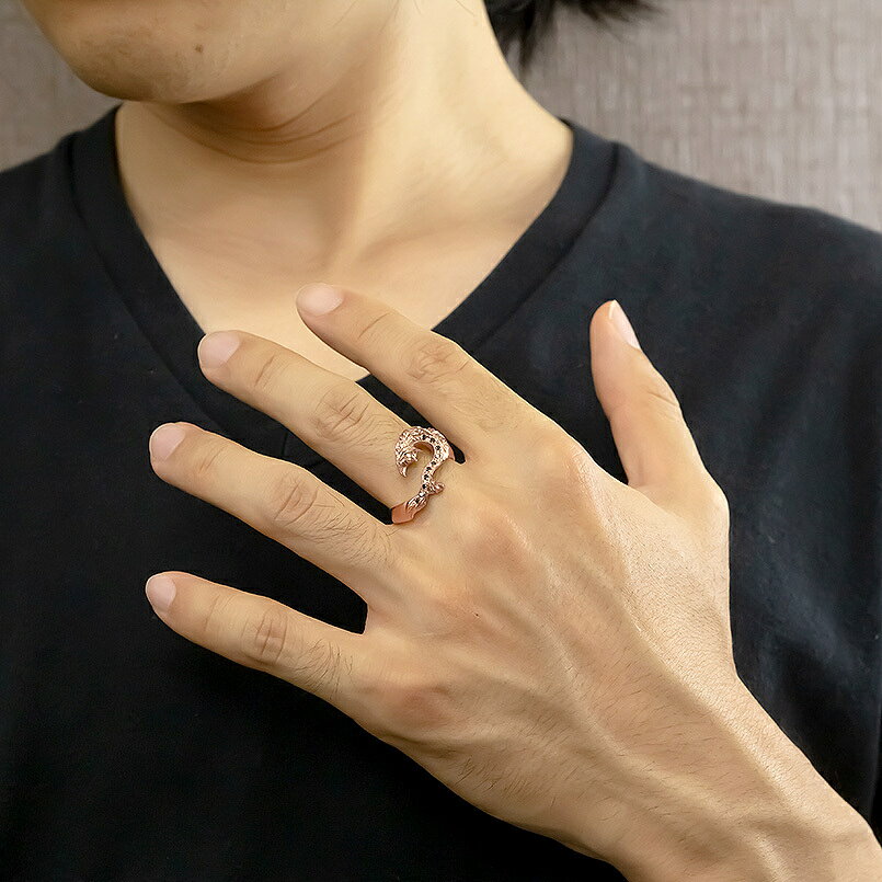 【10%OFFクーポンセール】 10金 リング ハワイアンジュエリー メンズ 指輪 ブラッ...