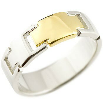 18金 リング クロス プラチナ イエローゴールドk18 指輪 コンビリング 地金 幅広 太め ピンキーリング 十字架 シンプル 宝石なしユニセックス 男女兼用...