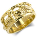18金 ゴールド リング メンズ 指輪 k18 カエル イエローゴールドk18 18k 地金 ピンキーリング 幅広 太め 蛙 かえる 透かし 男性 シンプル フ...