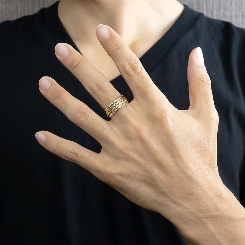 【10%OFFクーポンセール】 18金 リング 指輪 イエローゴールドk18 k18 ピンキーリング 幅広 地金 2