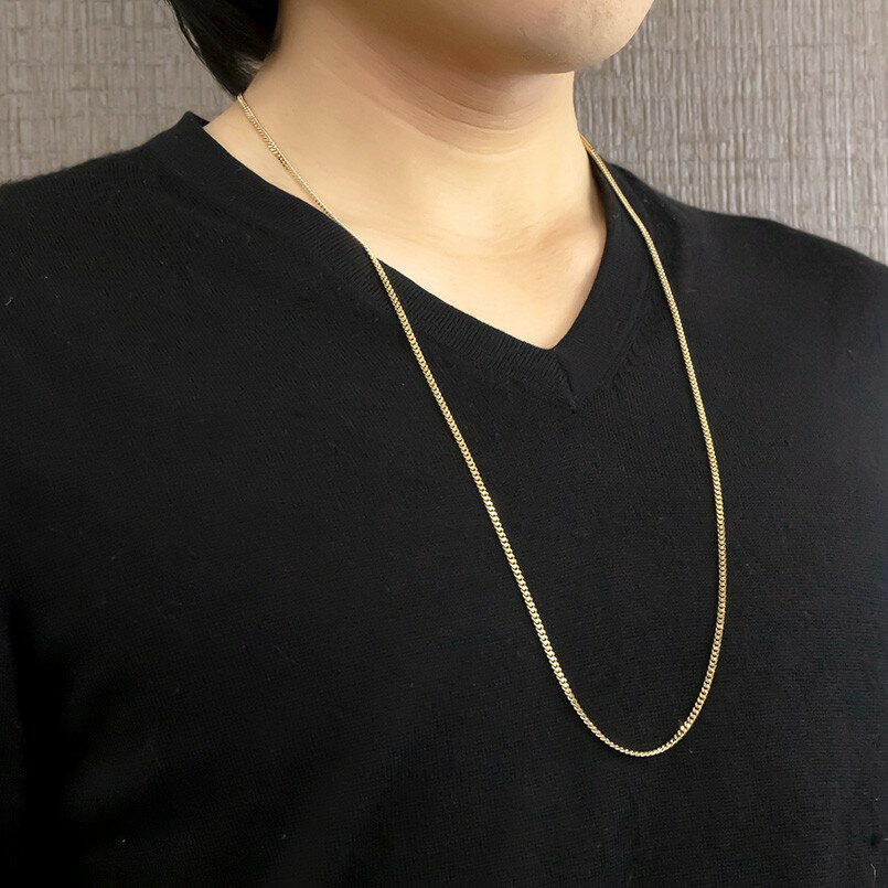 楽天市場 18金ネックレス 喜平 ロングネックレス イエローゴールドk18 2面カット 2 3ミリ幅 チェーン 70cm 鎖 レディース 18金 キヘイ 地金 送料無料 ジュエリー工房アトラス