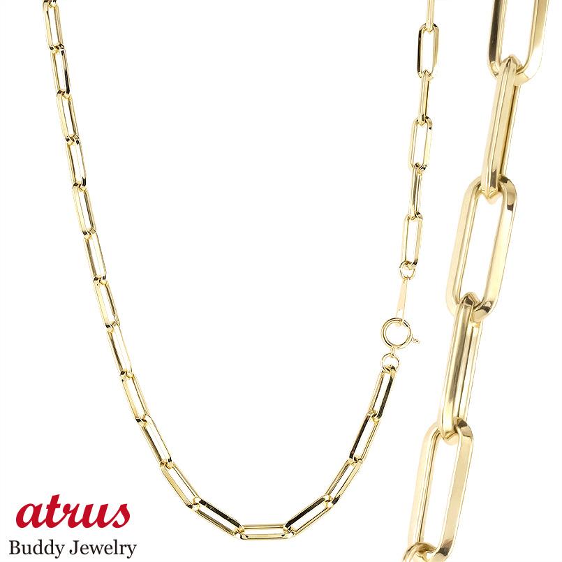 18金 ネックレス メンズ チェーンのみ 50cm チェーン 太め 幅広 ゴールド 地金 中空 イエローゴールドK18 18k ロングラディアント ジュエリー ...