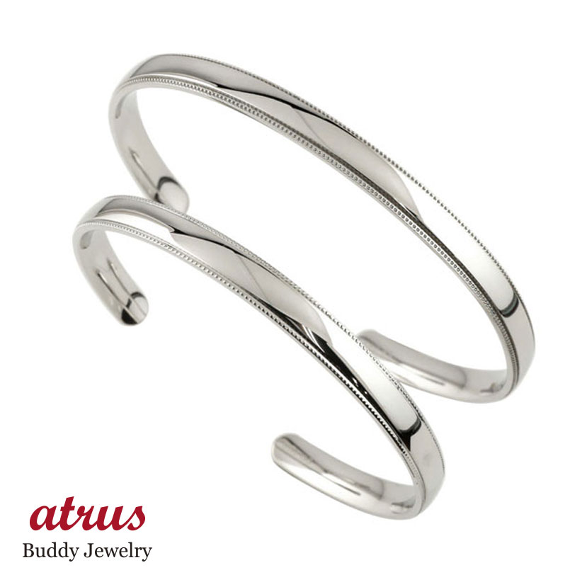 ブレスレット ステンレス ペア バングル アレルギーフリー サージカルステンレス ペアアクセサリー シンプル 人気 【最短発送】