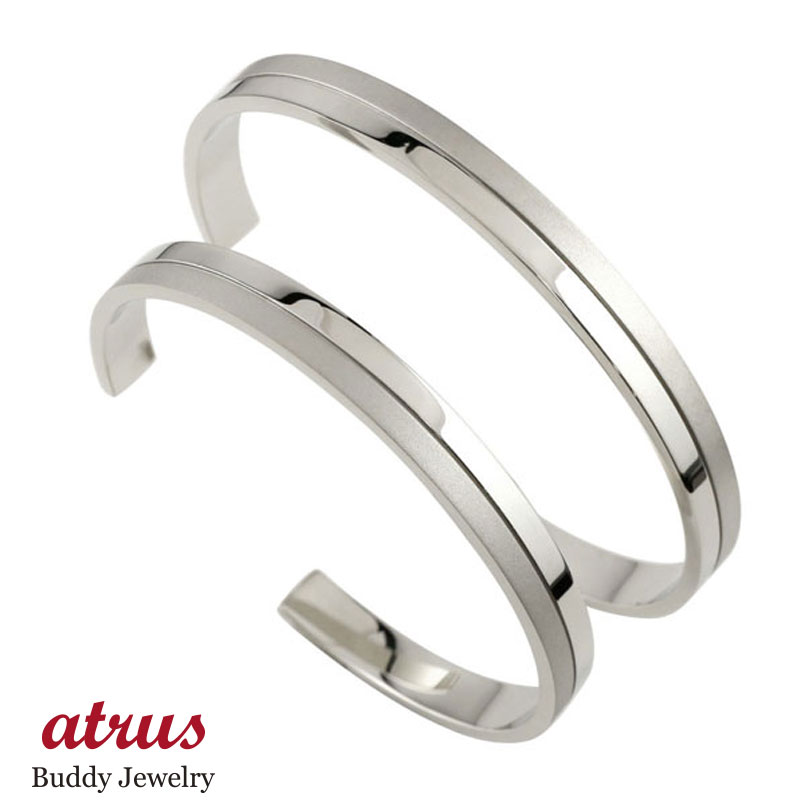 ブレスレット ステンレス ペア バングル アレルギーフリー サージカルステンレス ペアアクセサリー シンプル 人気 【最短発送】