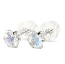 ユニセックス ピアス 一粒 ピアス ブルームーンストーン スタッドピアス ホワイトゴールドk10 10金 天然石 宝石 ピアス 人気 男女兼用