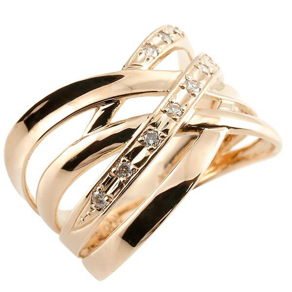 18金 リング 指輪 ダイヤモンド 透かし ピンクゴールドk18 ピンキーリング エンゲージリング ダイヤ 男女兼用 18k 人気