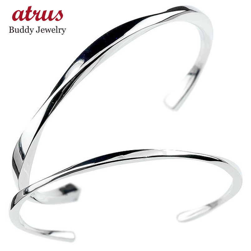 ブレスレット ステンレス ペア バングル アレルギーフリー サージカルステンレス ペアアクセサリー シンプル 人気 【最短発送】