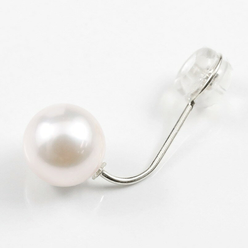 【25%OFFクーポンセール】【最短発送】 パールピアス ペア バックキャッチピアス レディース パール 真珠 ホワイトゴールドk18 18金 18k