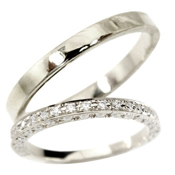 結婚指輪 プラチナ ペアリング カップル ダイヤモンド ダイヤ マリッジリング ハーフエタニティ 人気 シンプル 2個セット プレゼント 結婚式 記念日 誕生日...