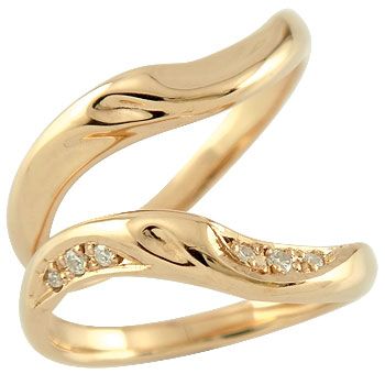 結婚指輪 ピンクゴールドk18 ペアリング ゴールド カップル マリッジリング ダイヤモンド 18金 リング ダイヤ 人気 シンプル 2個セット..