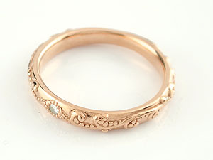 結婚指輪 ピンクゴールドk18 ペアリング ゴールド カップル マリッジリング ダイヤモンド 一粒18金 リング ダイヤ 人気 シンプル 2個セット プレゼント 18k 結婚式 記念日 誕生日 ブライダル ウエディング 普段使い