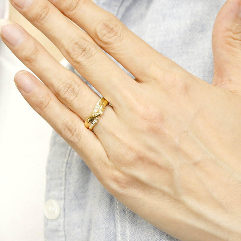 【10%OFFクーポンセール】 ペアリング ゴールド 2個セット 結婚指輪 メンズ イエロ...