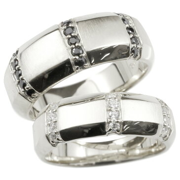 【10％OFF sale】メンズ ペアリング 結婚指輪 シルバー925 ダイヤモンド ブラックダイヤモンド 指輪 幅広 太め つや消し sv925 ダイヤ マリッジリング リング カップル 人気 ウェディング 2本セット プレゼント