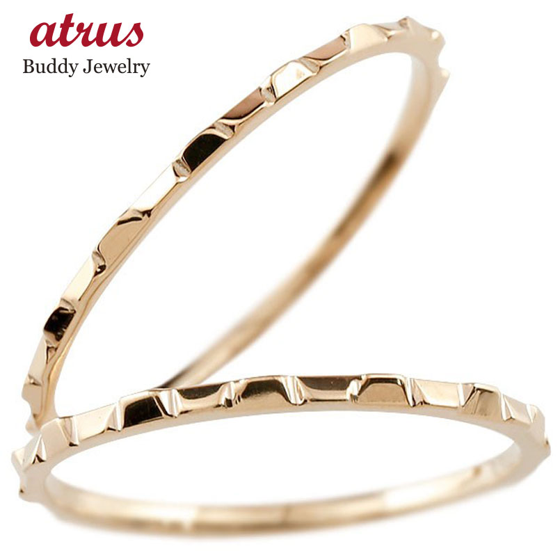 結婚指輪 ピンクゴールドk18 ペアリング ゴールド カップル マリッジリング 地金リング 華奢 細い 18金 リング ストレート スイートペアリィー 人気 シ...